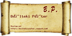 Bélteki Péter névjegykártya