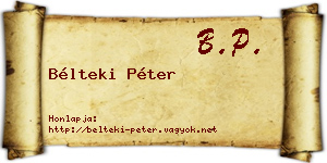 Bélteki Péter névjegykártya