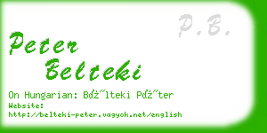 peter belteki business card